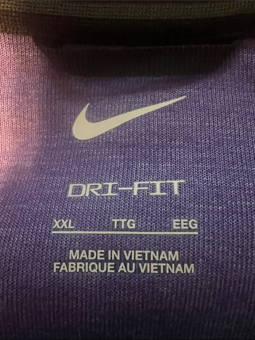 Nike Purple Dri-FIT Performance Top with White Swoosh